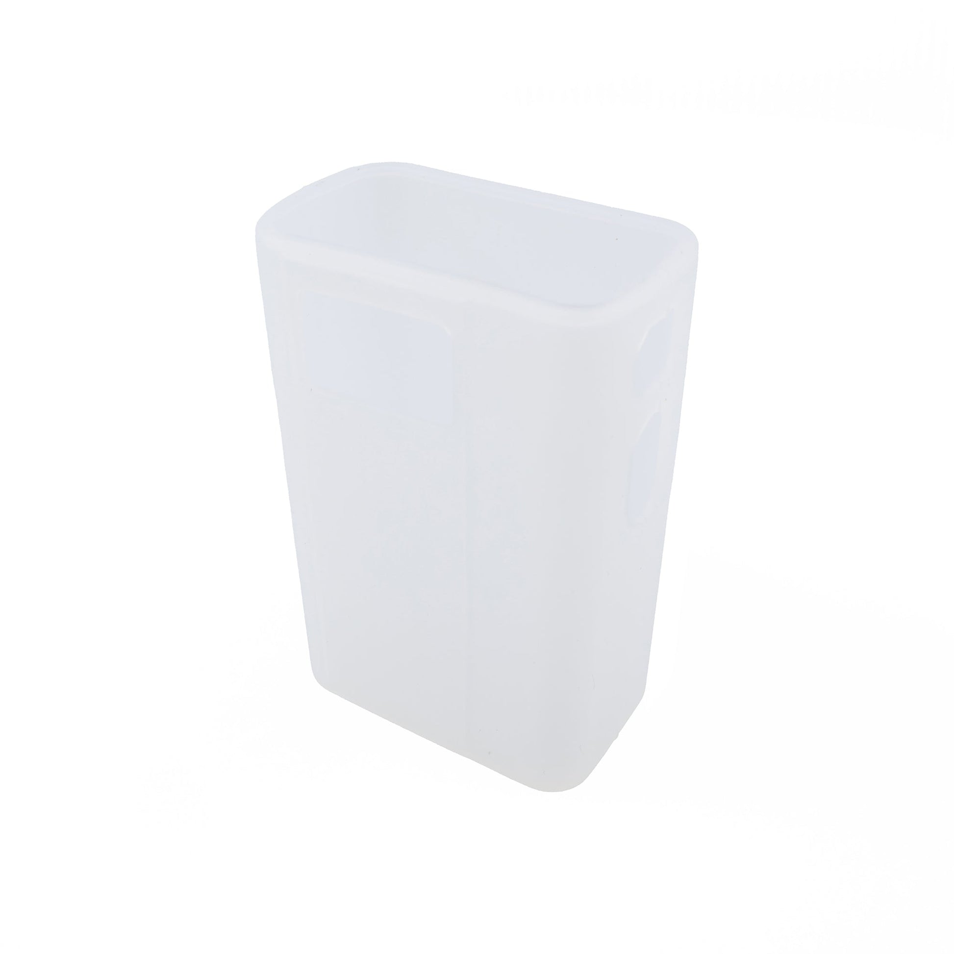 The Prestaflator GO Silicone Case by Prestacycle is a translucent, rectangular silicone protective cover with rounded edges, custom-fit for your accessory, shown standing upright against a white background.