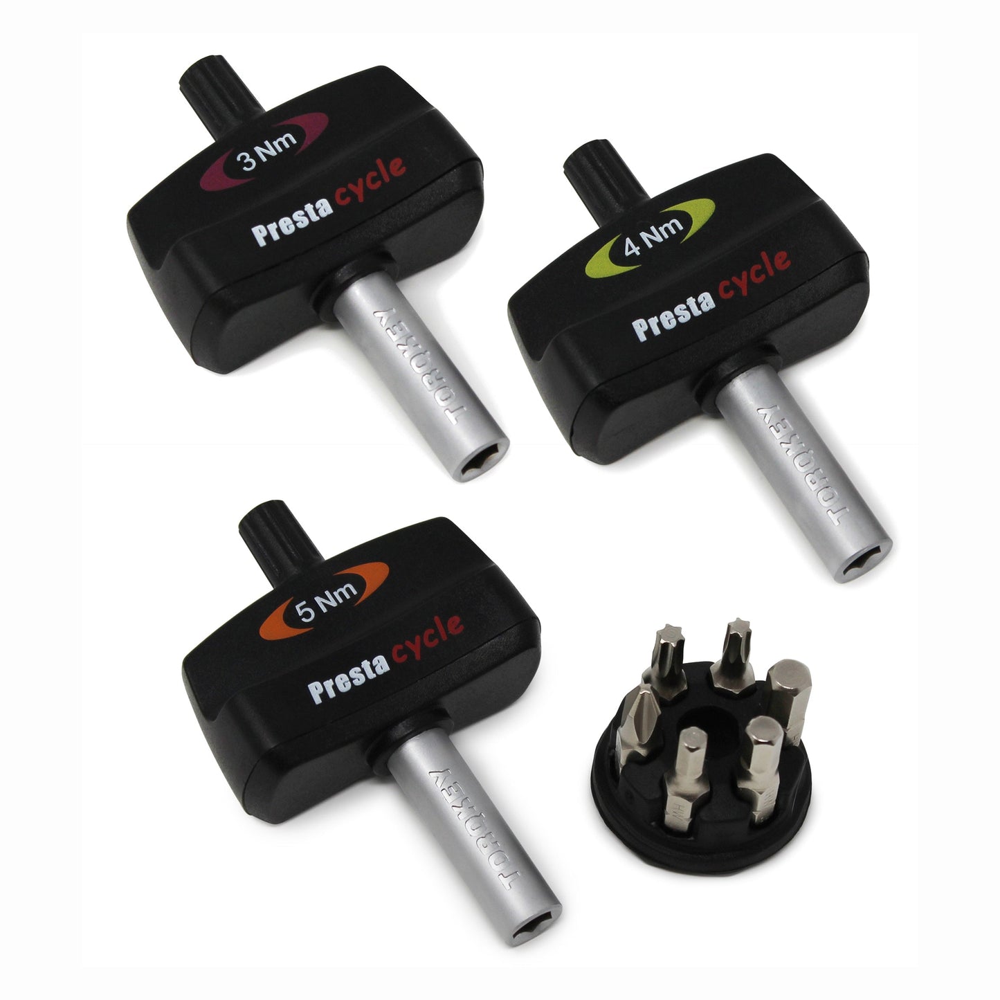 Prestacycle Mini TorqKeys - Preset Torque Tool w/6 Bits & Holder - 3Nm, 4Nm & 5Nm Bundle