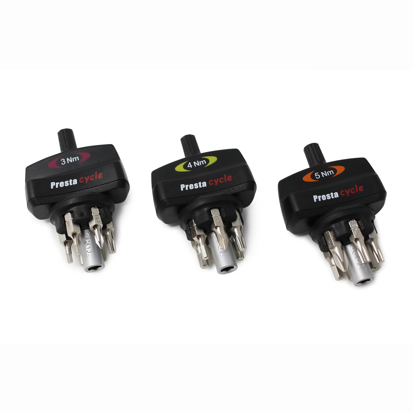 Prestacycle Mini TorqKeys - Preset Torque Tool w/6 Bits & Holder - 3Nm, 4Nm & 5Nm Bundle